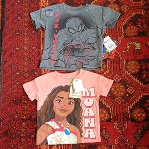 Moana and Spider-Man Kids T-Shirts Set